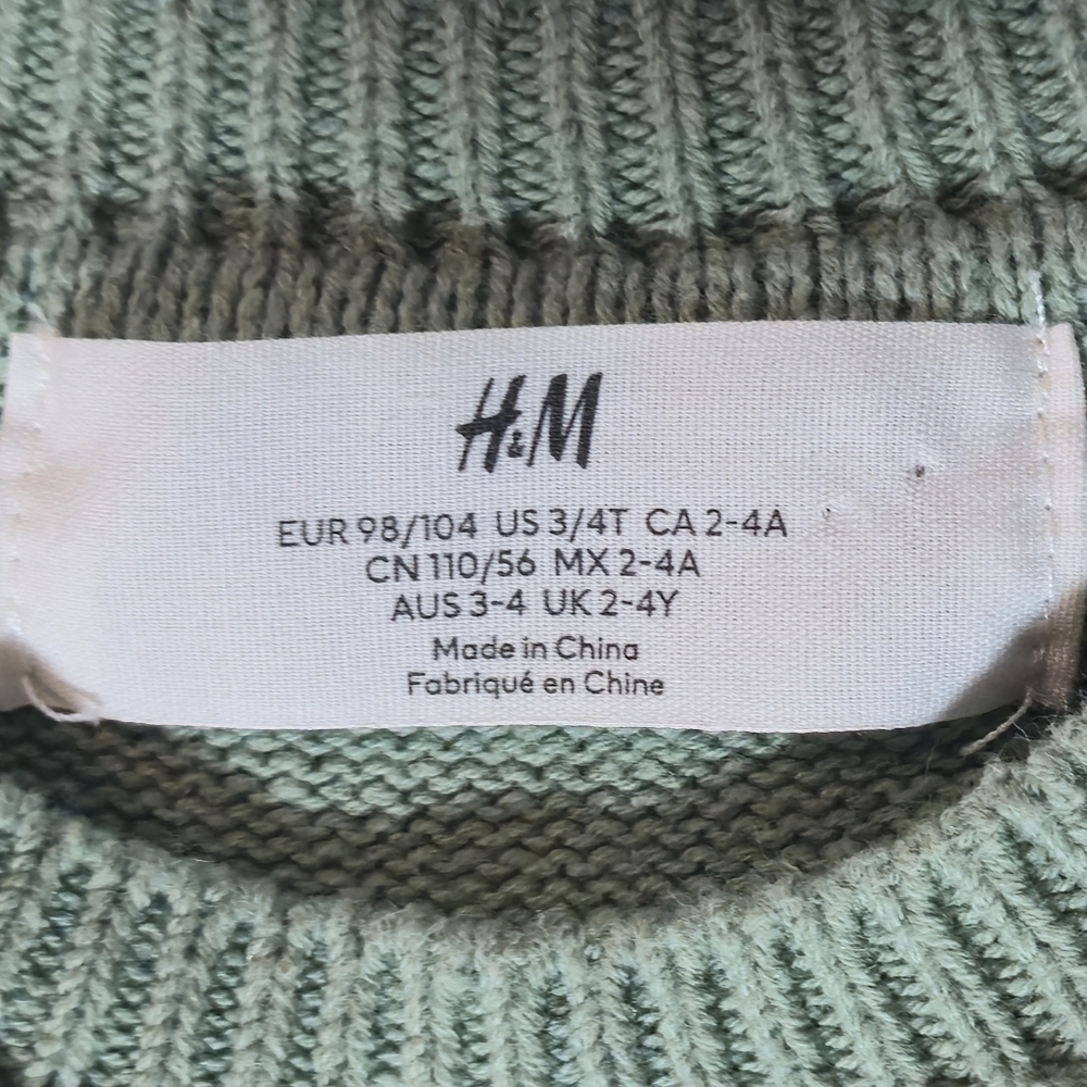 H&M Size 3/4T Squirrel Mountain Knit Sweater Cotton Kids Toddler Pullover Top - Picture 5 of 9